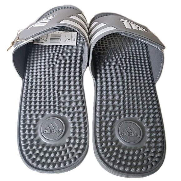 Adidas Adissage NIB Slides Sandal Grey & White Men\'s Size 17 New HQ4373 main image 5